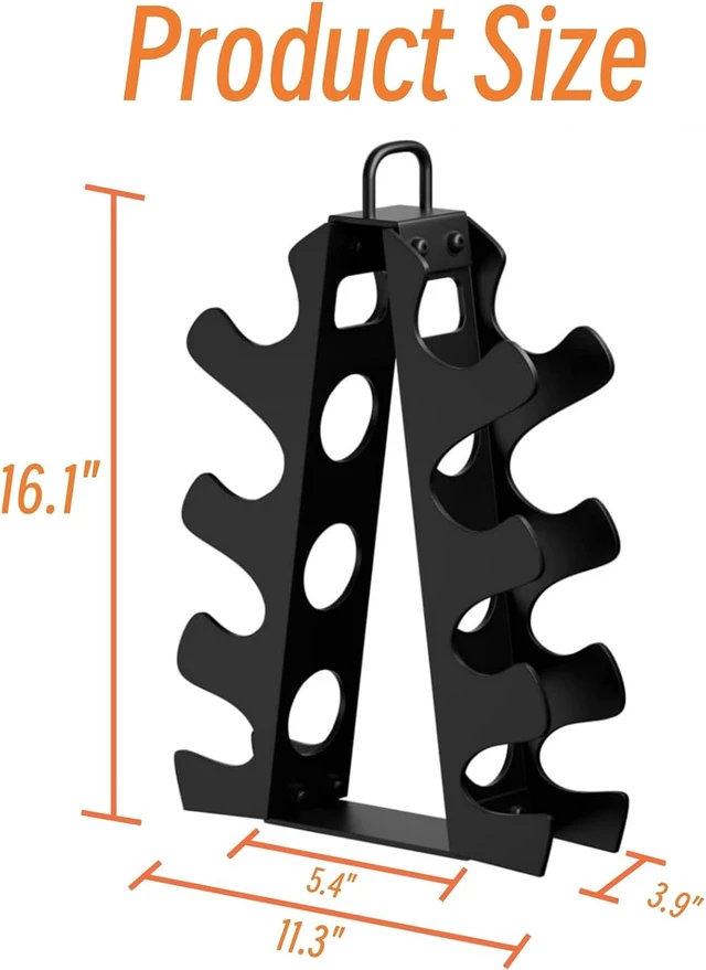 Alt view image 3 of 5 - 3-Tier | 4-Tier Dumbbell Rack for Dumbbells , A-Frame Weight Stand Only, Compact Space-Saving Design for Home Gym, Heavy-Duty Alloy Steel Organization Rack (Dumbbells Not Included