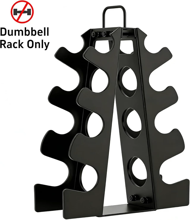 Alt view image 5 of 5 - 3-Tier | 4-Tier Dumbbell Rack for Dumbbells , A-Frame Weight Stand Only, Compact Space-Saving Design for Home Gym, Heavy-Duty Alloy Steel Organization Rack (Dumbbells Not Included