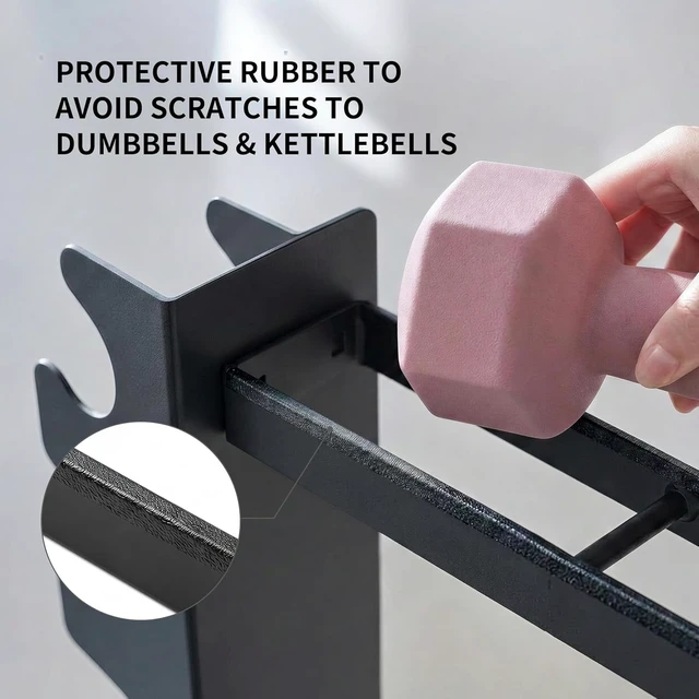 Alt view image 5 of 7 - PROIRON 2-4 Tier Compact Dumbbell Weight Rack, Safety Base, One-Piece Steel