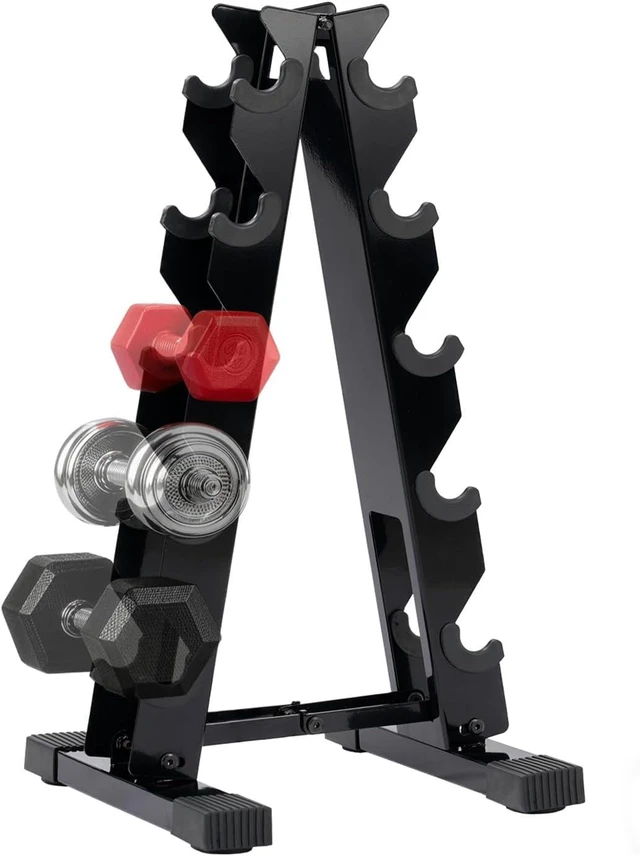 Main image of Dumbbells Rack Stand Only 5 Tier Weight Rack for Dumbbell Set Home Gym - 260 LBS Capacity - Steel A-Frame Dumbbells Storage Space Saving Folds Up Design (No Dumbbells Rack Only)