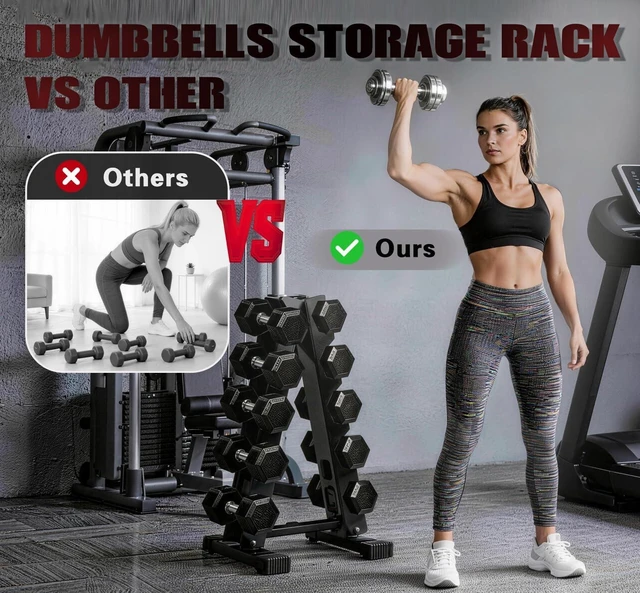 Alt view image 6 of 7 - Dumbbells Rack Stand Only 5 Tier Weight Rack for Dumbbell Set Home Gym - 260 LBS Capacity - Steel A-Frame Dumbbells Storage Space Saving Folds Up Design (No Dumbbells Rack Only)