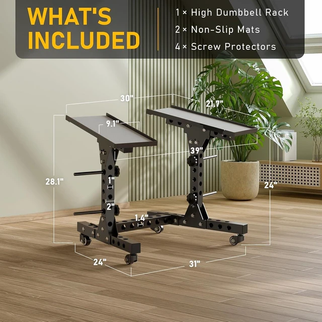 Alt view image 7 of 7 - Eisenlink Adjustable Dumbbell Rack & Weight Rack, Holds 440lb, Low/High