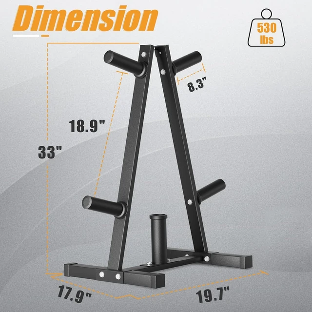 Alt view image 2 of 7 - Weight Plate Rack, Bongkim Weight Tree and Weight Rack for Plates, Weight Holder for 2 inch Olympic Weight Plate, Weight Plate Storage for Home Gym