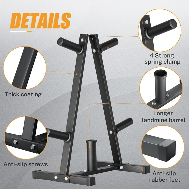 Alt view image 3 of 7 - Weight Plate Rack, Bongkim Weight Tree and Weight Rack for Plates, Weight Holder for 2 inch Olympic Weight Plate, Weight Plate Storage for Home Gym