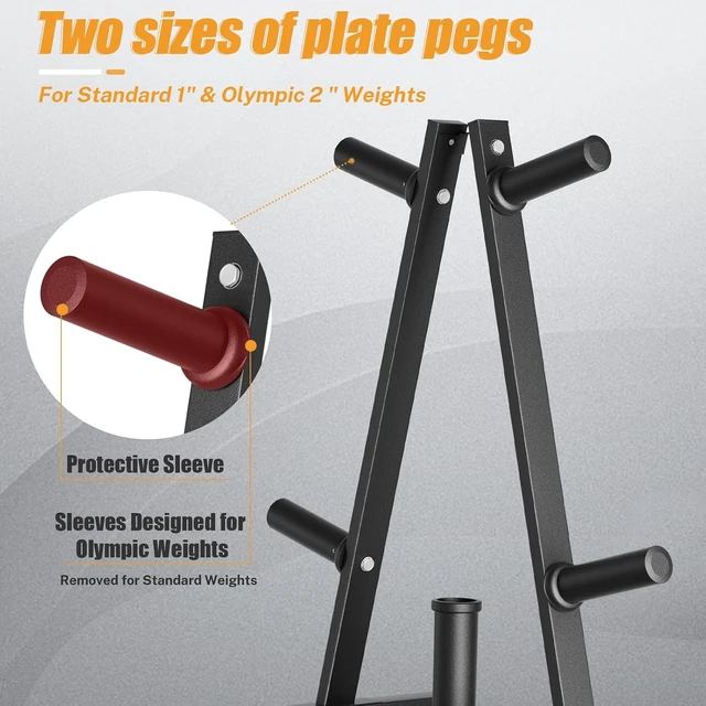 Alt view image 4 of 7 - Weight Plate Rack, Bongkim Weight Tree and Weight Rack for Plates, Weight Holder for 2 inch Olympic Weight Plate, Weight Plate Storage for Home Gym