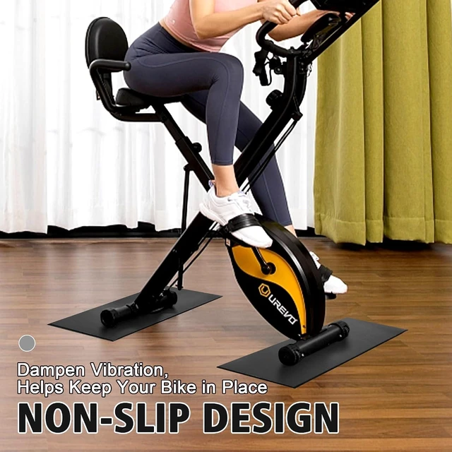 Alt view image 4 of 6 - Bike Mat | 2Pack, 30" x 12" Exercise Bike Mat/Treadmill Mat for Hardwood Floors or Carpet, Non-Slip Sweat-Proof Exercise Equipment Mat for Bike Trainer/Stationary Spin Bike