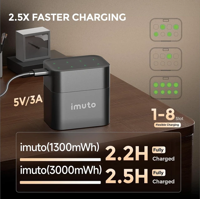 Alt view image 4 of 7 - imuto 1.5V 4AA 4AAA Lithium Rechargeable Batteries 8 Pack Fast Charger