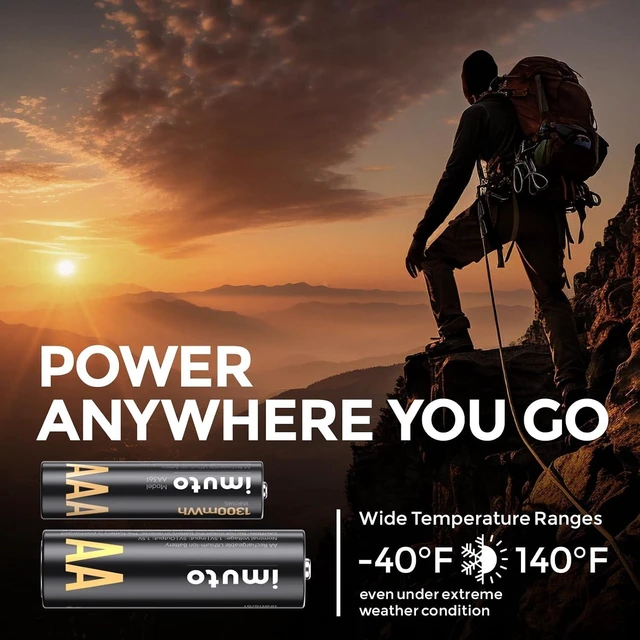 Alt view image 7 of 7 - imuto 1.5V 4AA 4AAA Lithium Rechargeable Batteries 8 Pack Fast Charger