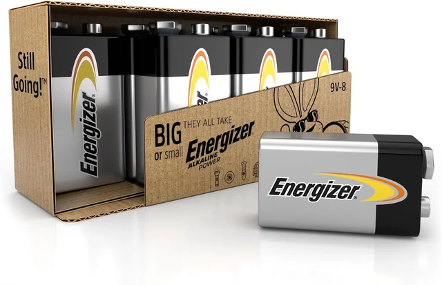 Alt view image 7 of 7 - Energizer Alkaline Power 9V Batteries (8 Pack), Long-Lasting