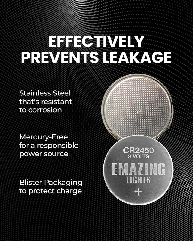 Alt view image 4 of 6 - CR2450 3V Lithium Coin Cell Button Battery - Long Lasting Power (20 Pack)