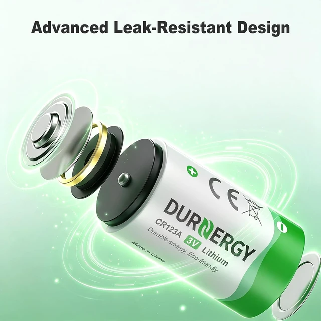 Alt view image 7 of 7 - DURNERGY CR123A Lithium Batteries 12 Pack 3 Volt 10 Year Shelf Life High Power 123A Battery Compatible with CR17345, CR17335