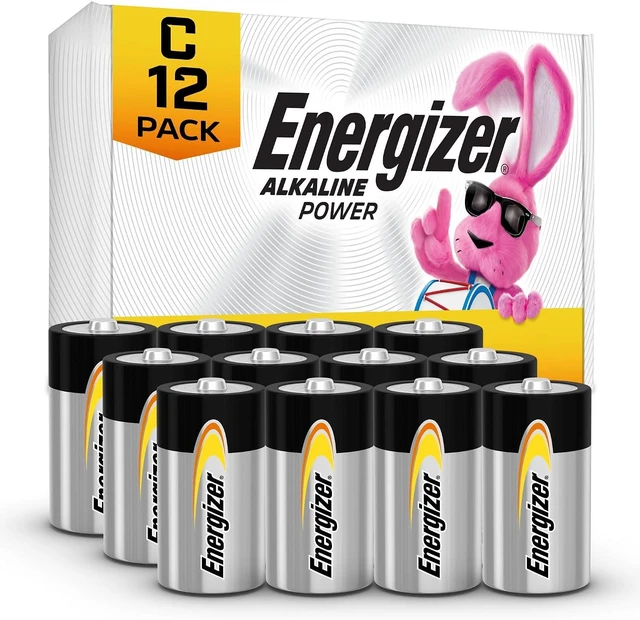 Main image of Energizer Alkaline Power C Batteries (12 Pack), Long-Lasting Alkaline C Cell Batteries