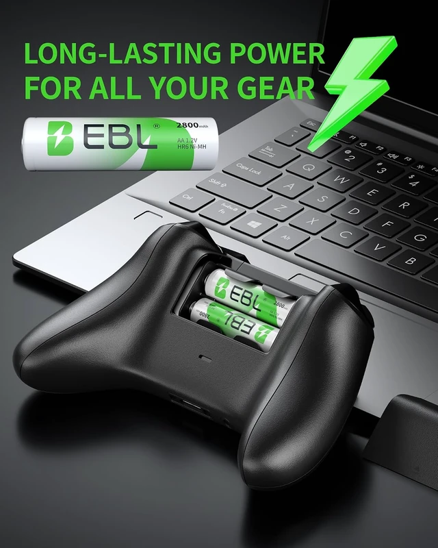 Alt view image 2 of 7 - EBL AA Rechargeable Batteries 2800mAh Ready2Charge Quality AA Batteries - 16 Counts
