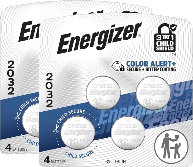 Main image of Energizer 2032 Batteries, 3V Lithium Coin Batteries, 4 Count (Pack of 2)