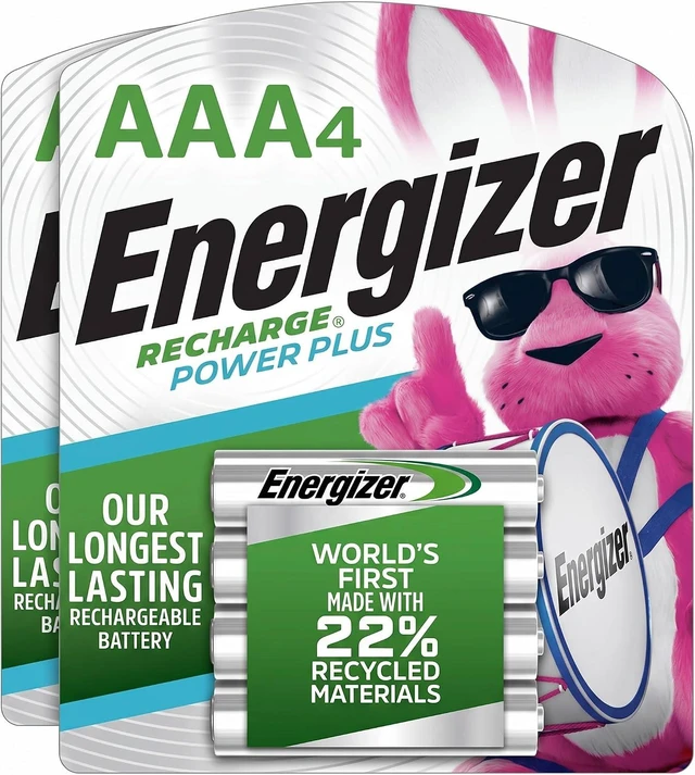 Main image of Energizer Power Plus Rechargeable AAA Batteries, 800mAh Triple A Batteries (Pack of 2)