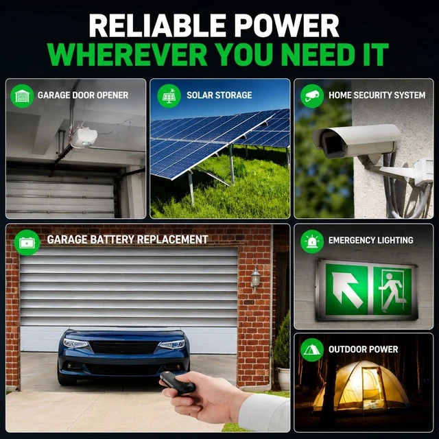 Alt view image 4 of 7 - 12V 5Ah Lithium Battery for Liftmaster 485LM Chamberlain Garage Door Opener