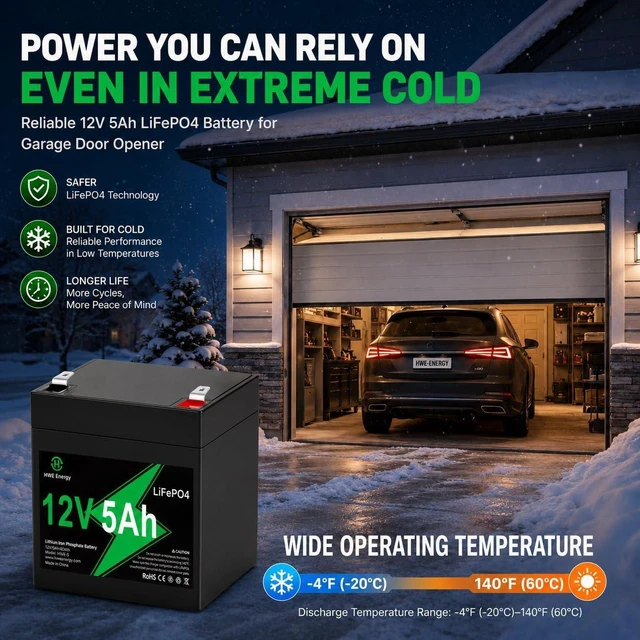 Alt view image 5 of 7 - 12V 5Ah Lithium Battery for Liftmaster 485LM Chamberlain Garage Door Opener