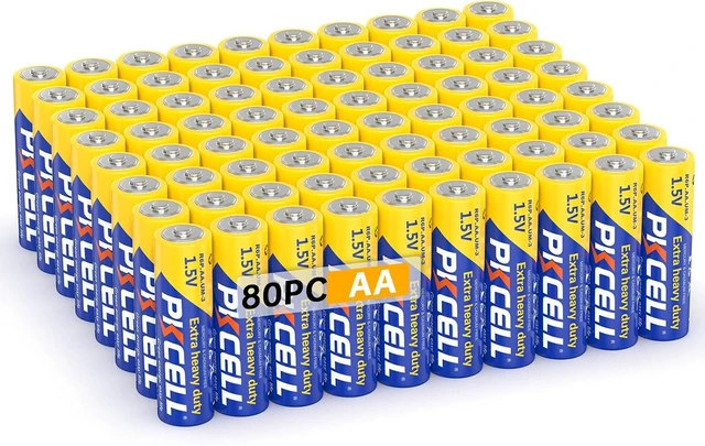Main image of PKCELL AA Batteries 80 Pack, 1.5V Double A Batteries Carbon Zinc