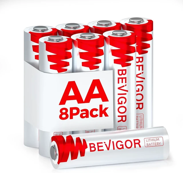 Main image of BEVIGOR Lithium Batteries AA Size 8 Pack, Long-Lasting 1.5V Double A Power