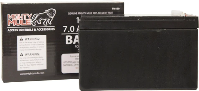 Main image of Mighty Mule 12-Volt Battery for Mighty Mule Automatic Gate Openers (FM150) , Black