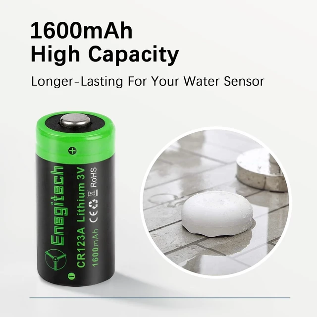 Alt view image 3 of 7 - Enegitech CR123A 3V Lithium Battery, 123 Lithium Batteries 3 Volt 1600mAh for Smart Smoke Detector, Fire Alarm, Flood & Freeze Sensor, Carbon Monoxide Detector Non-Rechargeable 12 Pack