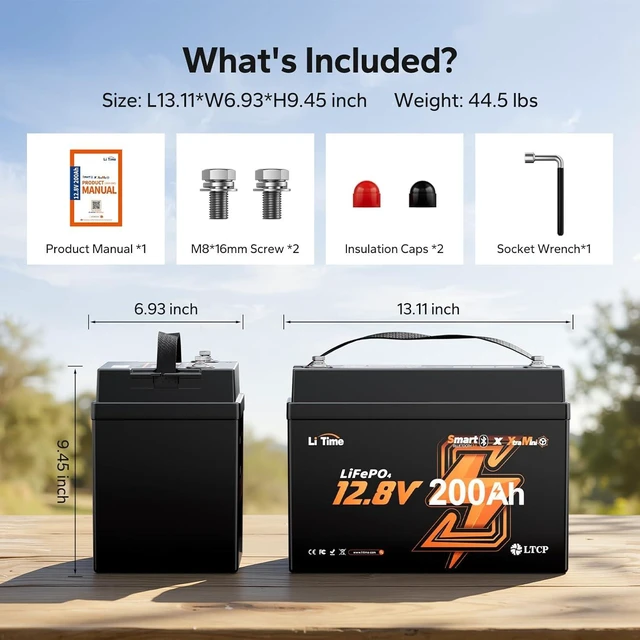 Alt view image 2 of 7 - Litime 12V 200Ah Lithium LiFePO4 Battery for Trolling Motor, Marine, Boat