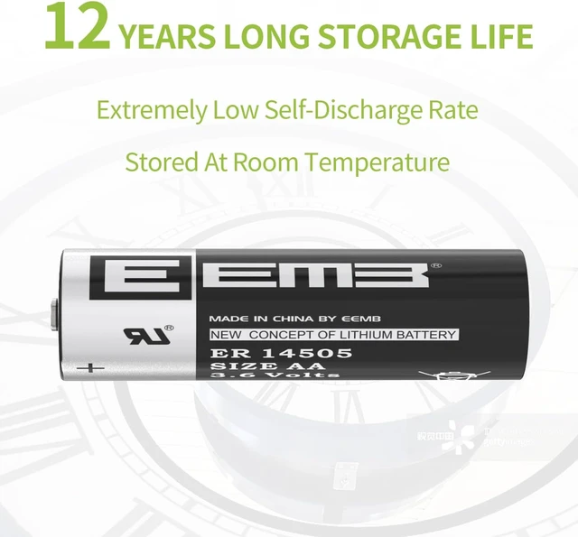 Alt view image 5 of 7 - EEMB ER14505 3.6V Lithium Batteries AA 20 Pack 2700mAh Li-SOCl2