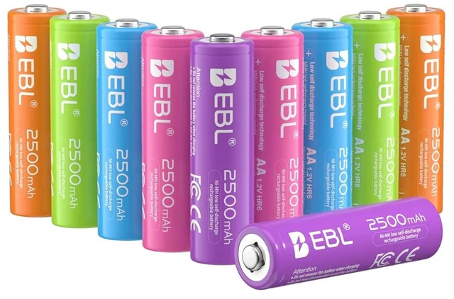 Main image of EBL Rechargeable AA Batteries 2500mAh 1.2V Ni-MH Double AA Battery 10 Pack