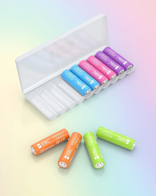 Alt view image 7 of 7 - EBL Rechargeable AA Batteries 2500mAh 1.2V Ni-MH Double AA Battery 10 Pack