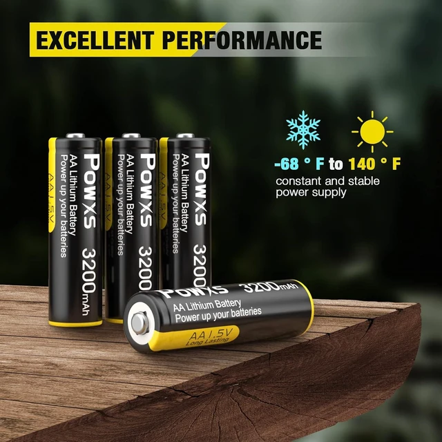 Alt view image 5 of 7 - POWXS 3200mAh 1.5V AA Lithium Batteries 16 Pack