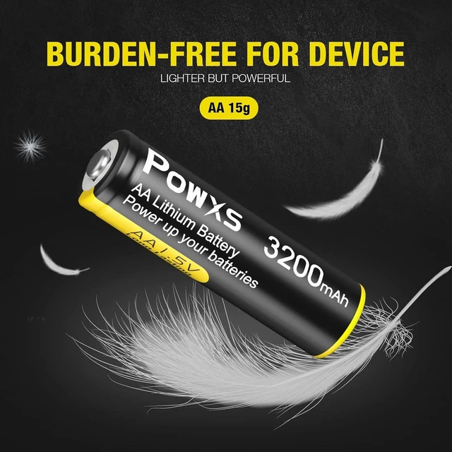Alt view image 6 of 7 - POWXS 3200mAh 1.5V AA Lithium Batteries 16 Pack