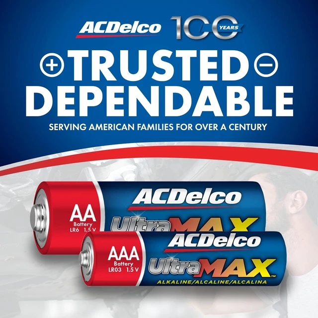 Alt view image 6 of 6 - Powermax ACDelco UltraMAX AA and AAA Batteries, 40-Count Combo Pack, 20-Count Each, Alkaline Battery with Advanced Technology, 10-Year Shelf Life, Reclosable Packaging