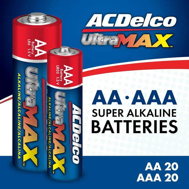 Alt view image 2 of 6 - Powermax ACDelco UltraMAX AA and AAA Batteries, 40-Count Combo Pack, 20-Count Each, Alkaline Battery with Advanced Technology, 10-Year Shelf Life, Reclosable Packaging