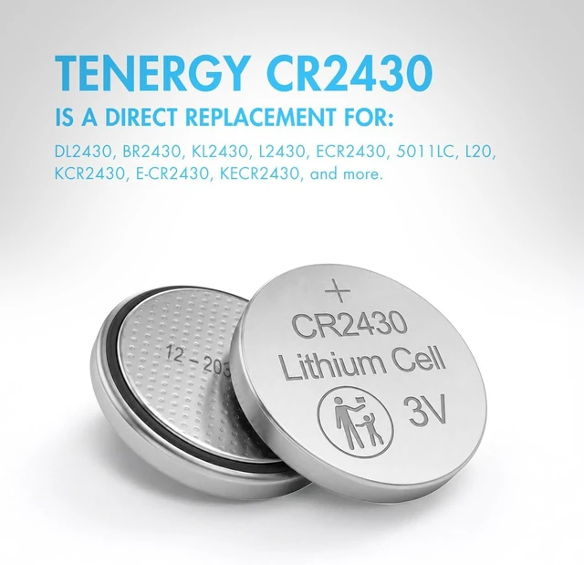 Alt view image 4 of 7 - Tenergy CR2430 Battery, 3V Lithium Coin Battery for Car Key Fob, Car Remote, Calculators, Thermometers and More, 20 Count