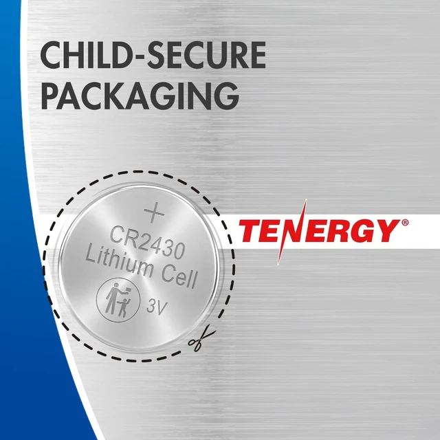 Alt view image 7 of 7 - Tenergy CR2430 Battery, 3V Lithium Coin Battery for Car Key Fob, Car Remote, Calculators, Thermometers and More, 20 Count