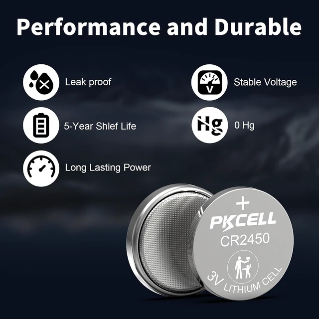 Alt view image 3 of 7 - PKCELL CR2450 Battery 40 Pack, CR2450 3V Lithium Coin Cell Battery