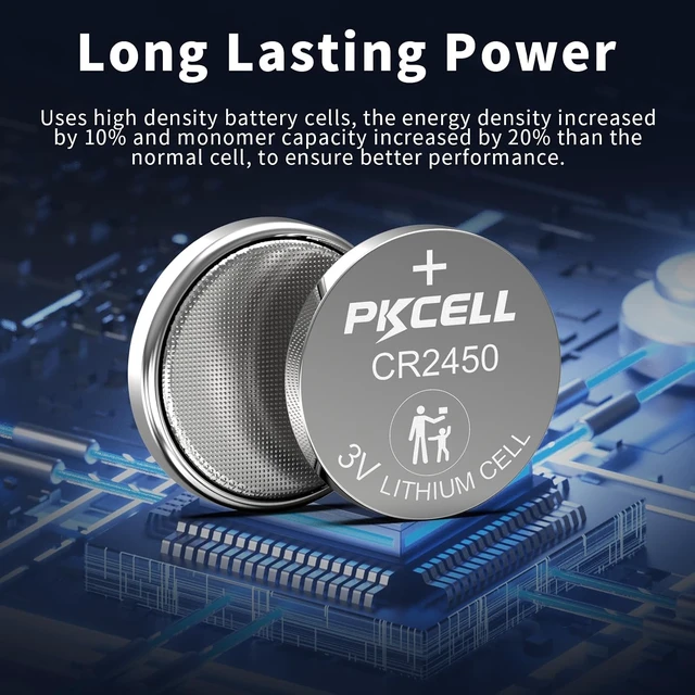 Alt view image 5 of 7 - PKCELL CR2450 Battery 40 Pack, CR2450 3V Lithium Coin Cell Battery