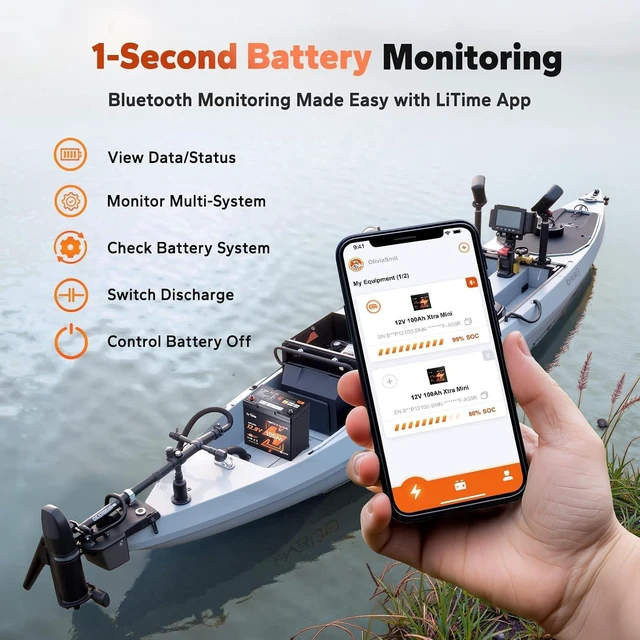 Alt view image 3 of 7 - Litime 12V 100Ah Xtra-Mini LiFePO4 Lithium Battery for RV, Marine, Boat