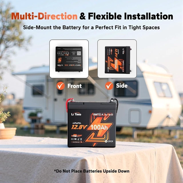 Alt view image 7 of 7 - Litime 12V 100Ah Xtra-Mini LiFePO4 Lithium Battery for RV, Marine, Boat