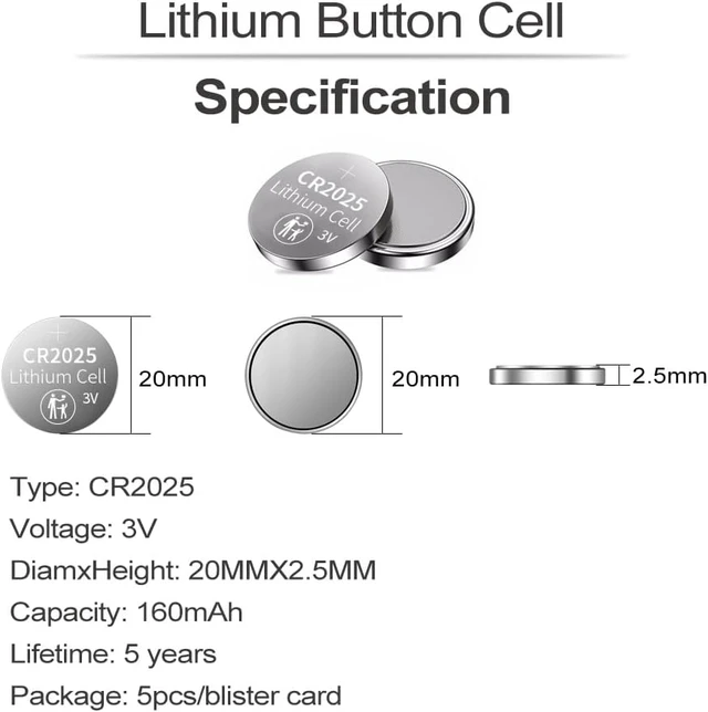 Alt view image 3 of 3 - PGSONIC CR2025 3V Lithium Battery (15pcs) (Pack of 2)