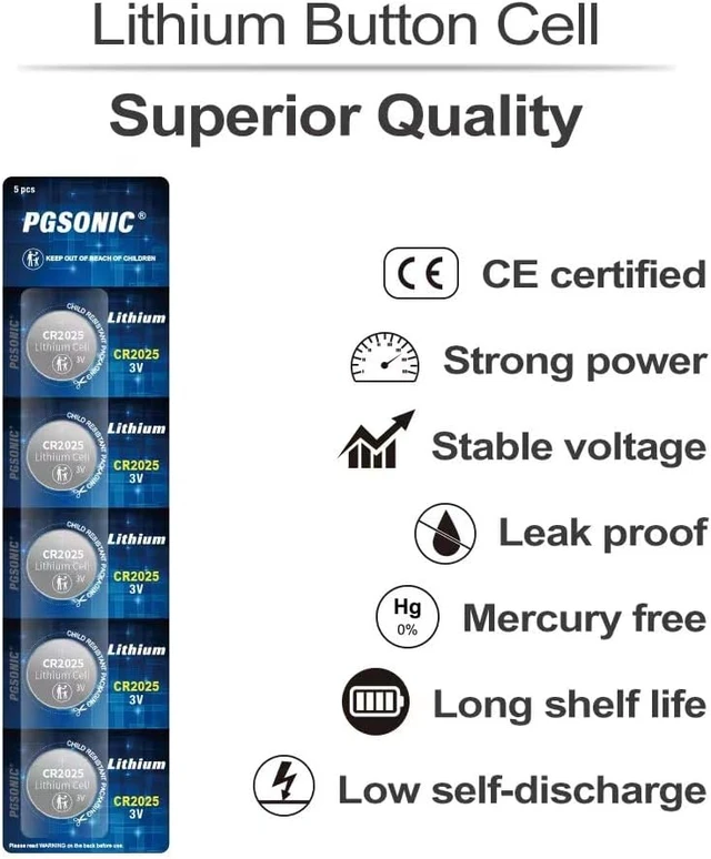 Alt view image 2 of 3 - PGSONIC CR2025 3V Lithium Battery (15pcs) (Pack of 2)