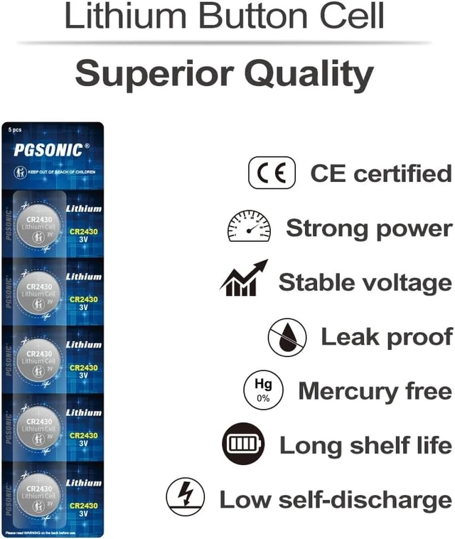 Alt view image 2 of 3 - PGSONIC CR2430 3V Lithium Battery (5pcs) (Pack of 3)