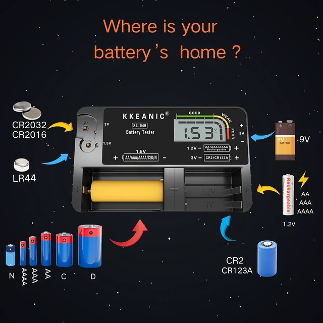 Alt view image 3 of 7 - Battery Tester for AA AAA C D 9V & Household Batteries Battery Checker