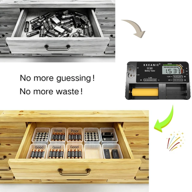 Alt view image 6 of 7 - Battery Tester for AA AAA C D 9V & Household Batteries Battery Checker