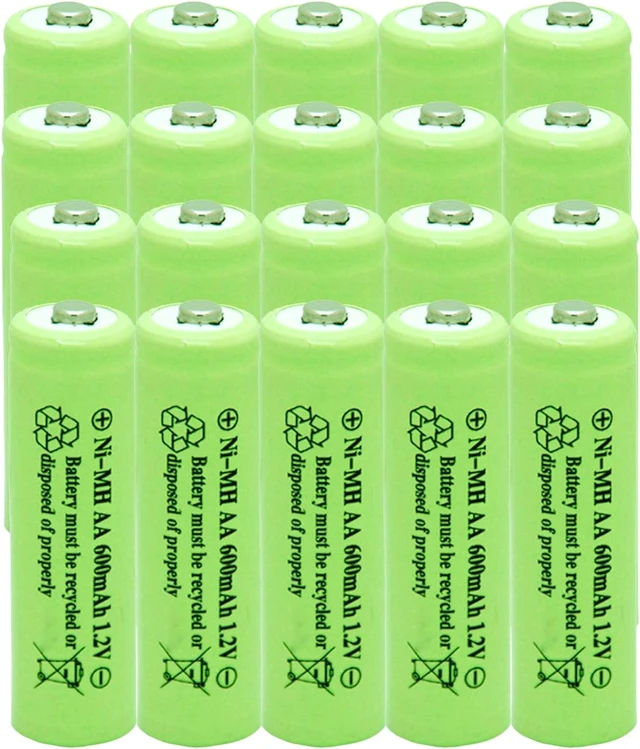 Main image of Solar Light AA Ni-mh 600mAh 1.2V Rechargable Batteries AA Rechargeable Batteries for for Solar Lights (20 Pack)
