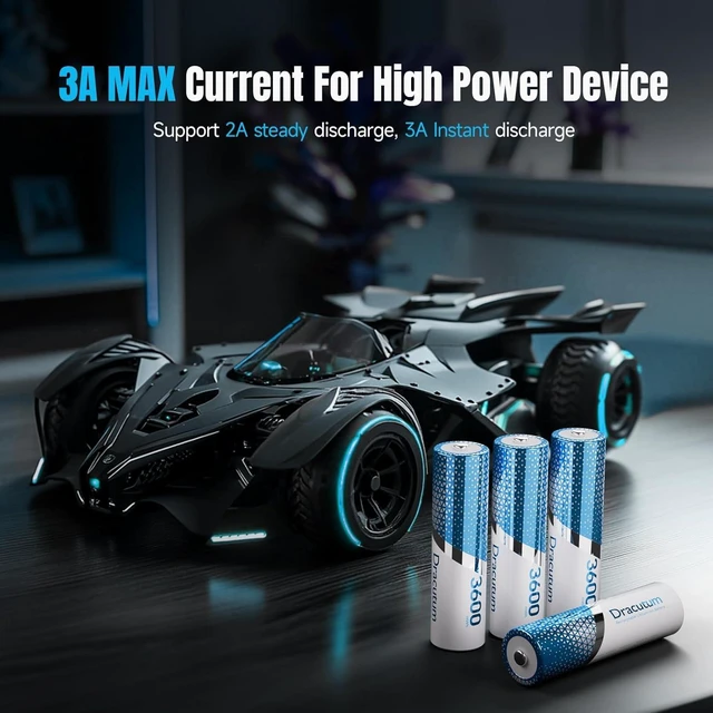 Alt view image 5 of 5 - 3600mWh Rechargeable Lithium AA Batteries, 16 Pack Long Lasting 1.5V AA Li-ion Rechargeable Batteries for Blink Camera, Flashlight, Microphone, Clocks,Remote Control and More