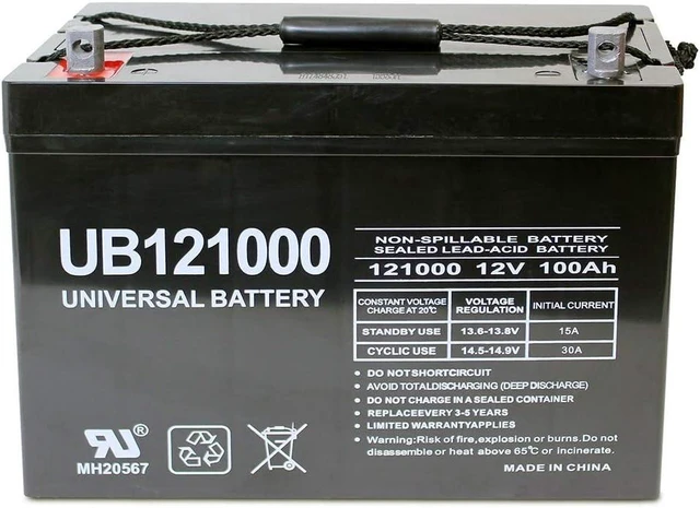 Main image of UPG Universal Power Group UB121000 12V 100Ah Solar Wind AGM SLA DEEP Cycle VRLA Battery 12V 24V 48V