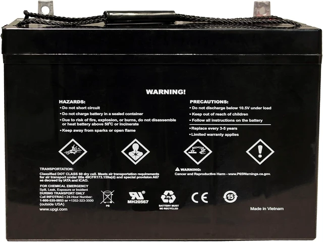 Alt view image 3 of 7 - UPG Universal Power Group UB121000 12V 100Ah Solar Wind AGM SLA DEEP Cycle VRLA Battery 12V 24V 48V
