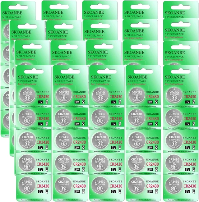Alt view image 2 of 5 - SKOANBE 100PCS 2430 CR2430 3V Lithium Coin Cell Batteries for Calculator