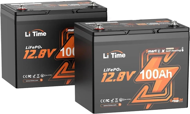 Main image of Litime 12v 100Ah RV Self-Heating LiFePO4 Lithium Battery for Camper (2Pack)